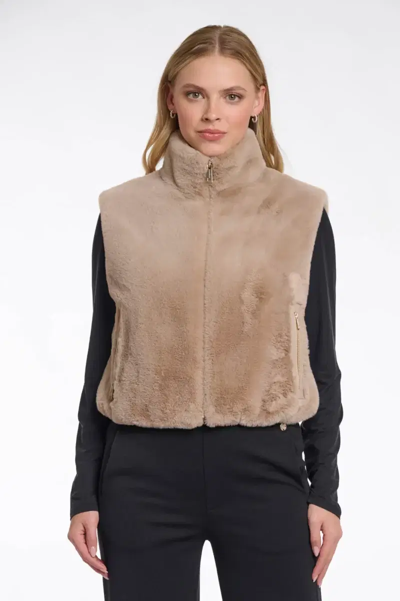 Nikki Oat Faux Fur Gilet