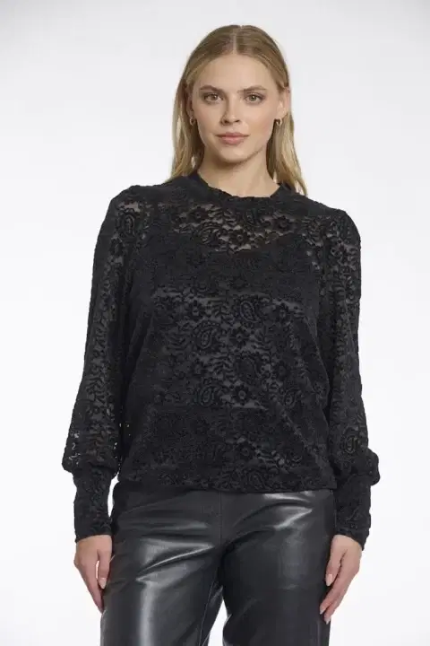 Xela Black Lace Top