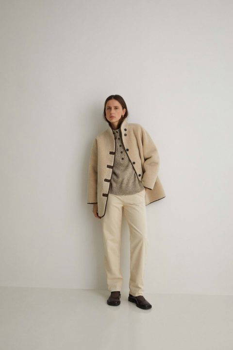 Marnine Ecru Shearling Coat