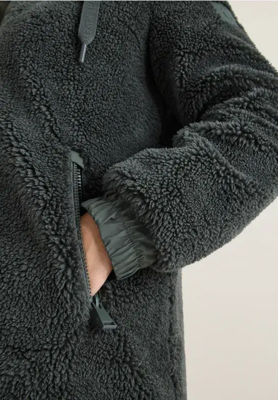 Cecil Pastel Olive Teddy Coat - Image 4