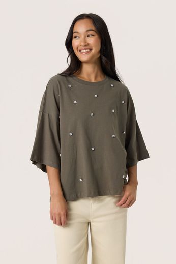 Afshan Khaki T-Shirt