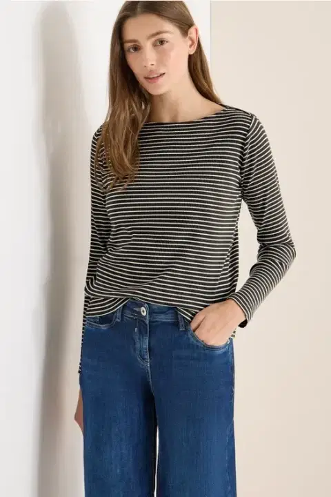 Cecil Khaki Stripe Top