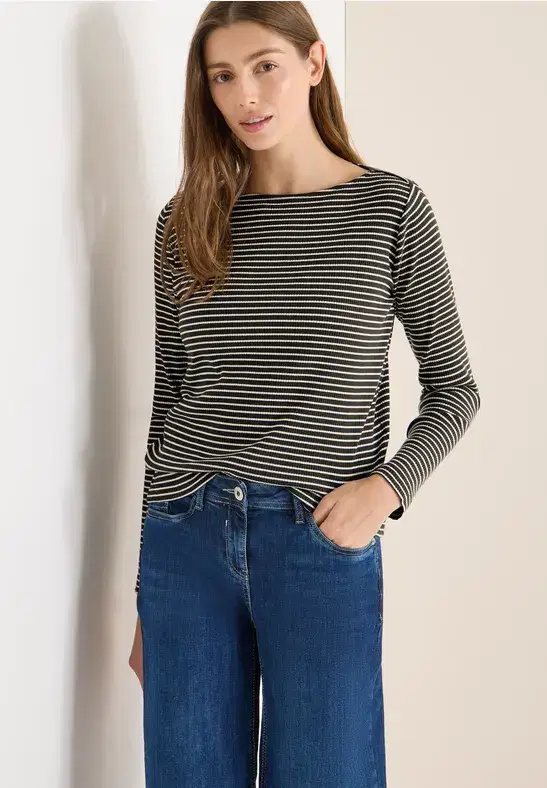 Cecil Khaki Stripe Top