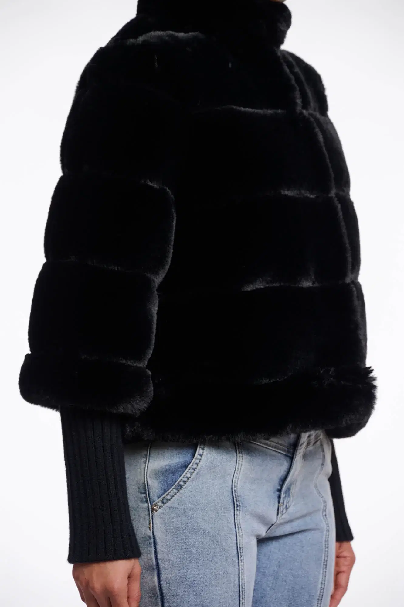 Feline Black Faux Fur Jacket - Image 2
