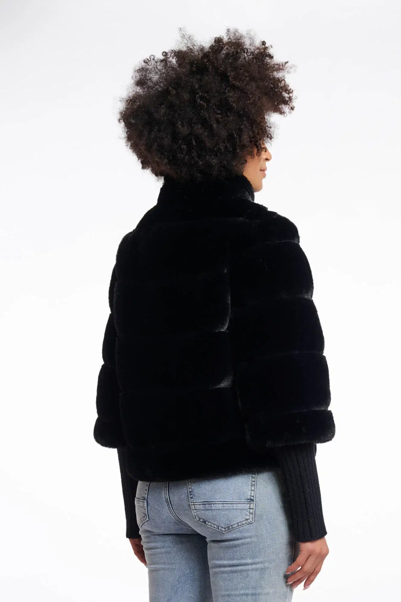 Feline Black Faux Fur Jacket - Image 3