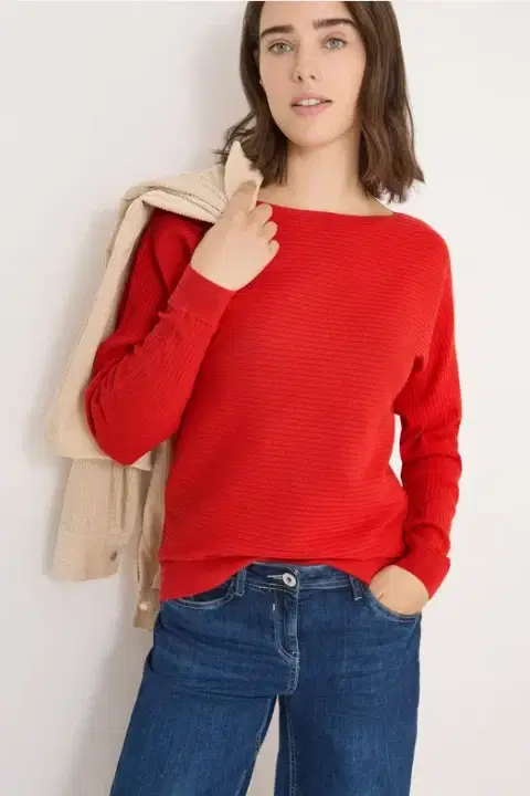 Cecil Pumpkin Orange Rib Sweater