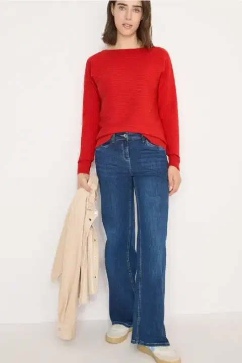 Cecil Pumpkin Orange Rib Sweater