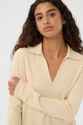 Spina Cream Polo Pullover