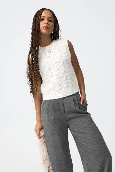 Euridice Cable Knit Vest