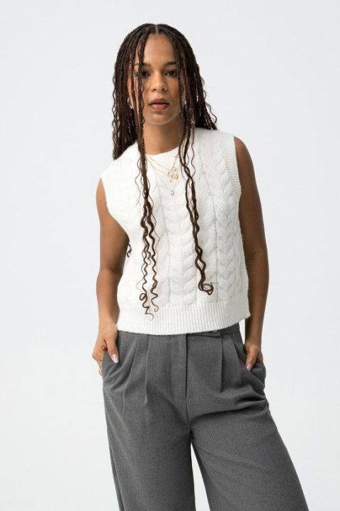 Euridice Cable Knit Vest