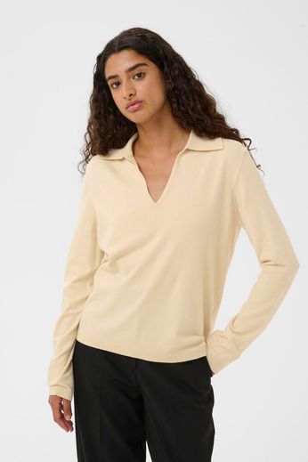 Spina Cream Polo Pullover