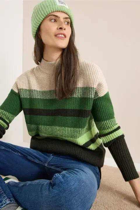 Cecil Mouliné Stripe Sweater