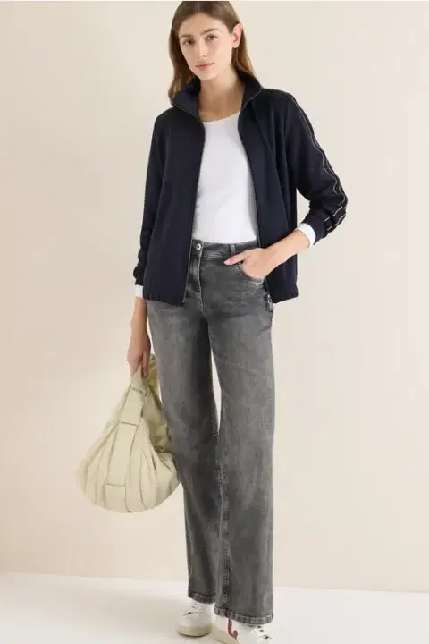 Cecil Navy Sweatshirt Jacket