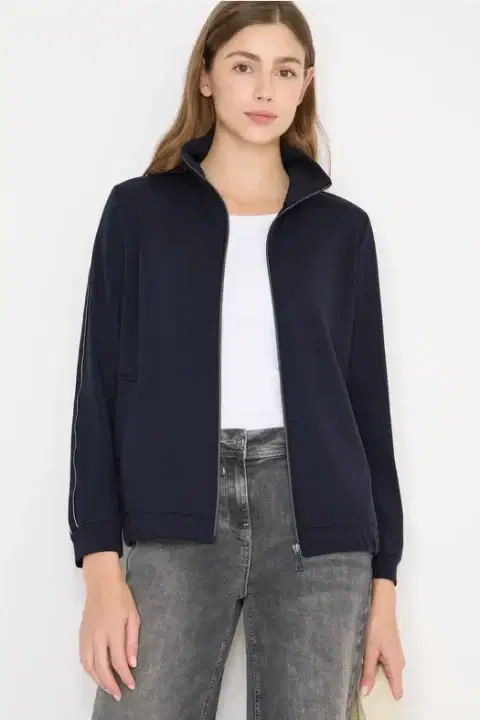 Cecil Navy Sweatshirt Jacket