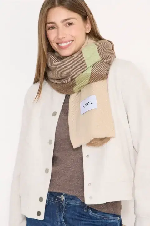 Cecil Taupe Pattern Scarf