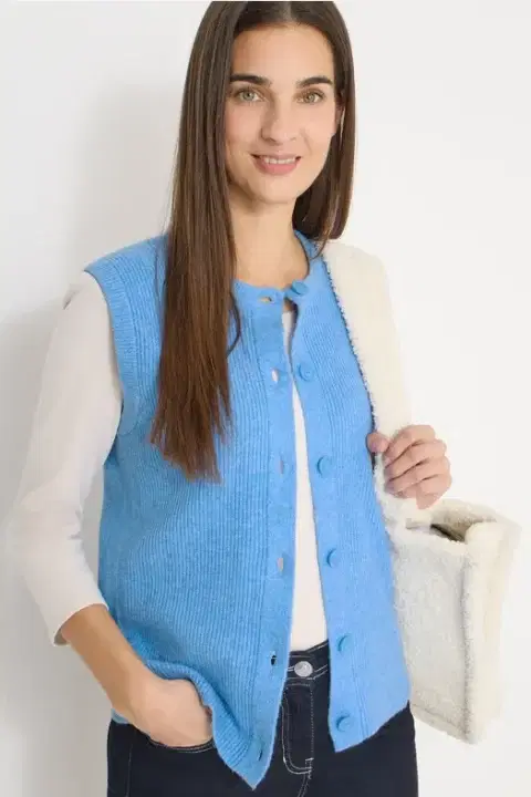 Cecil Blue Rib Vest