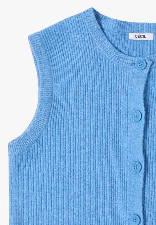 Cecil Blue Rib Vest - Image 4