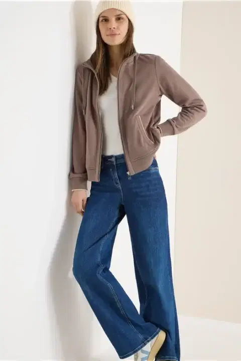 Cecil Taupe Zip Up Sweatshirt