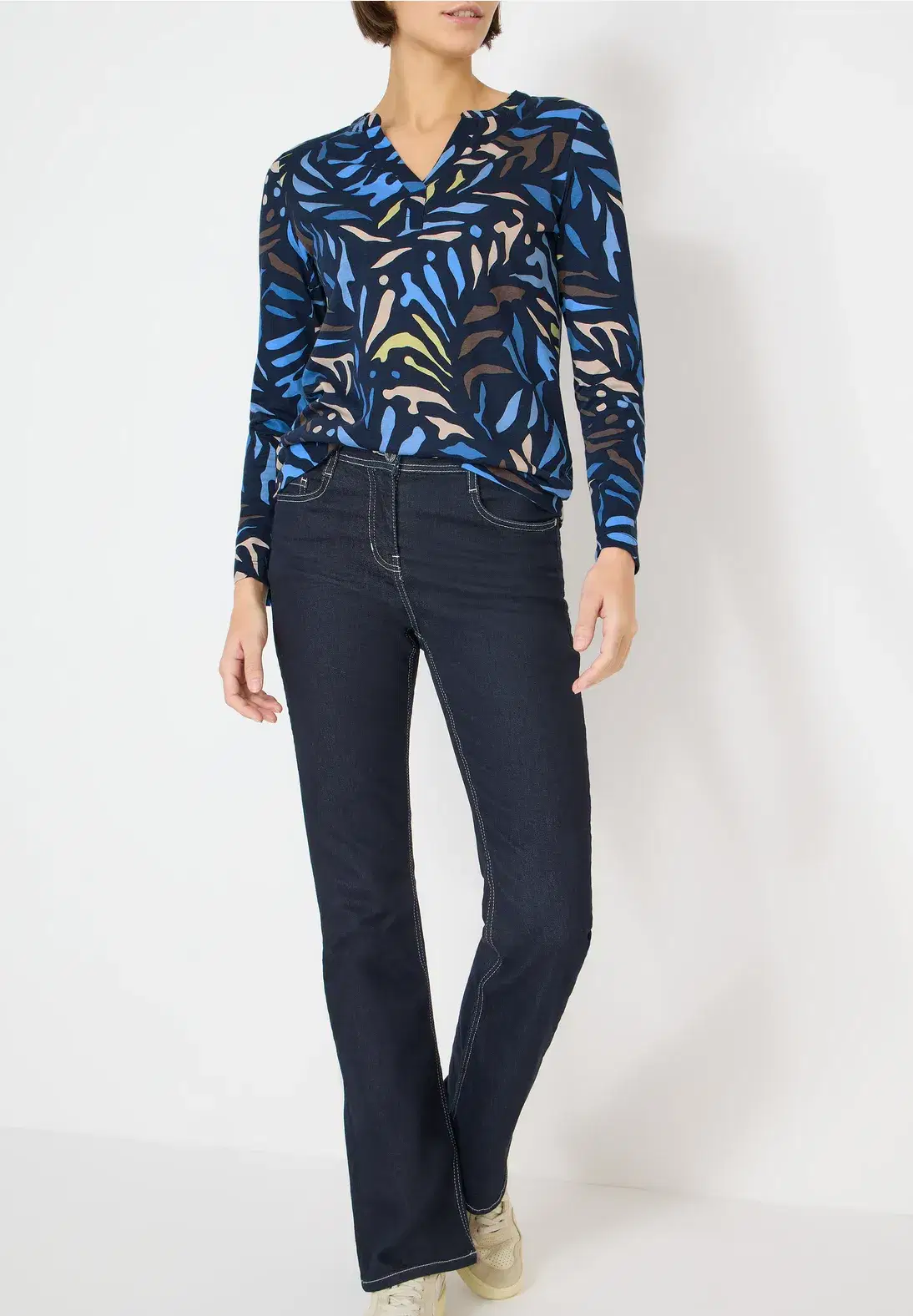 Cecil Blue V-Neck Top - Image 3