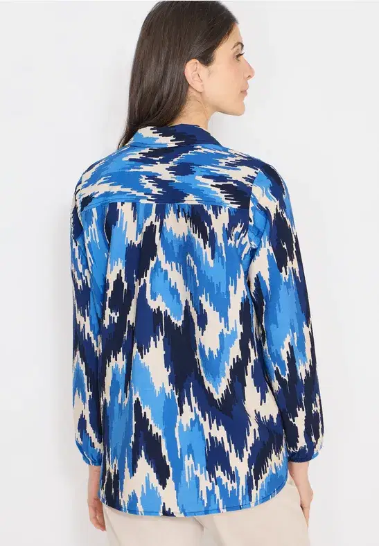 Cecil Blue Pattern Blouse - Image 2