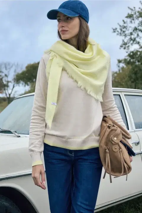 Cecil Lemon Triangular Scarf