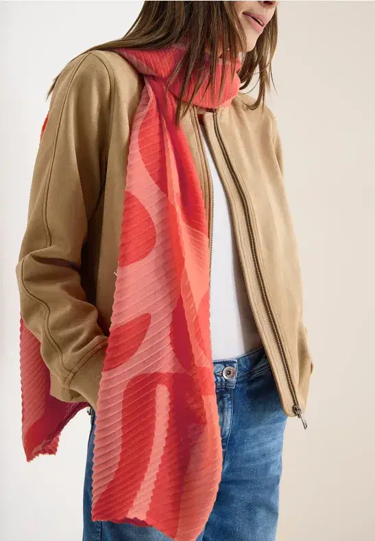 Cecil Orange Pleated Scarf