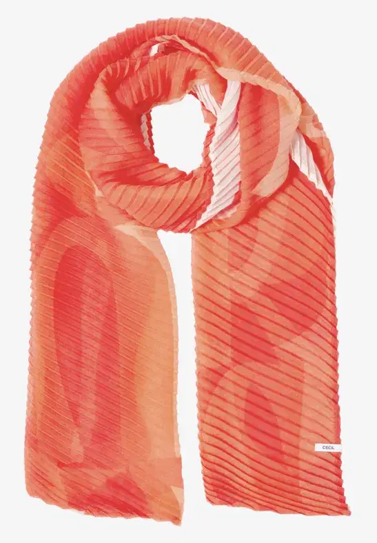 Cecil Orange Pleated Scarf - Image 4