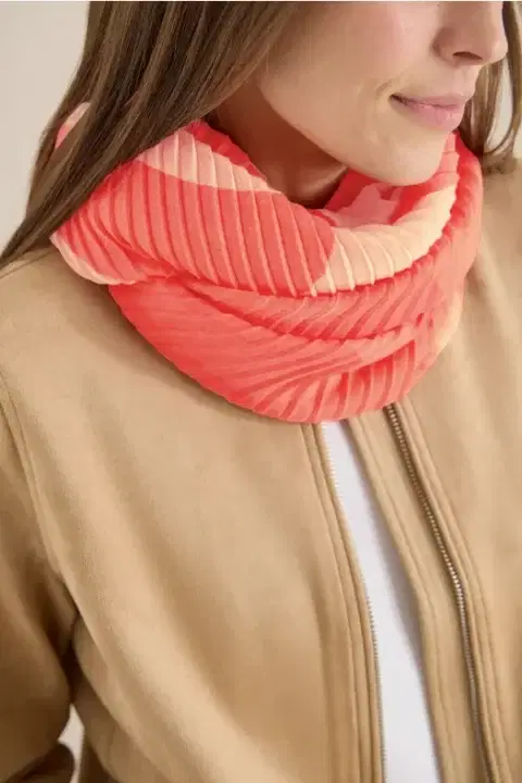 Cecil Orange Pleated Scarf