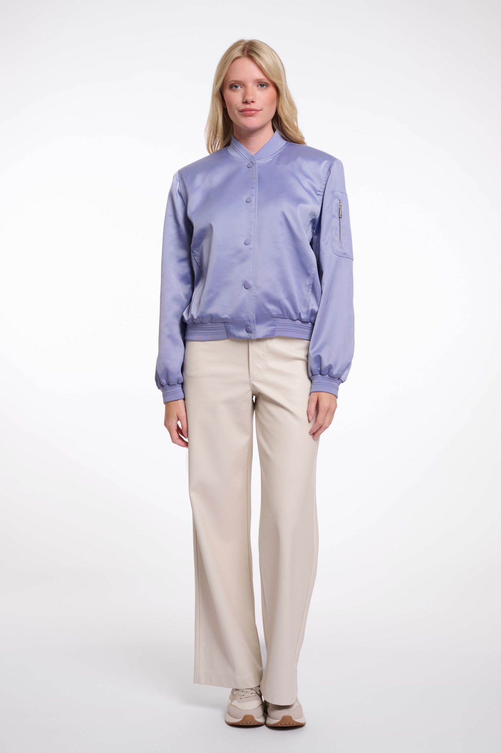 Banner Brushed Blue Bomber Jacket - Image 4