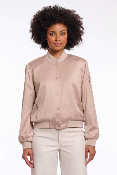 Banner Smoked Pearl Bomber Jacket