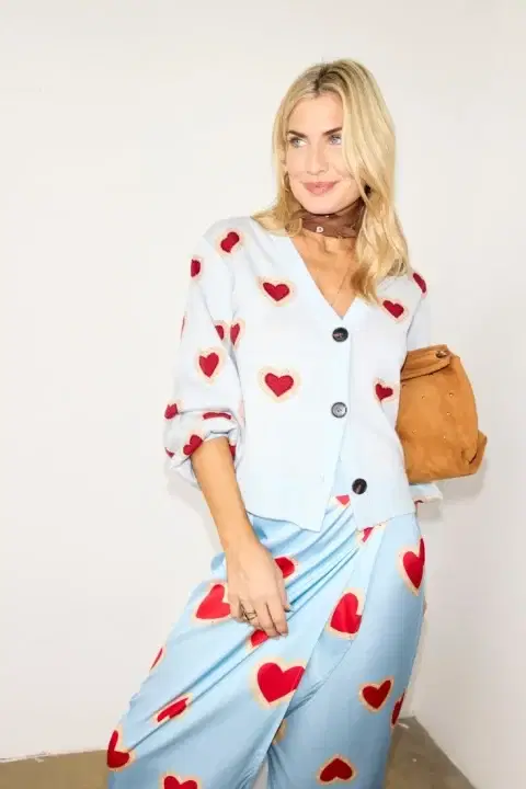 Baby Blue Hearts Cardigan