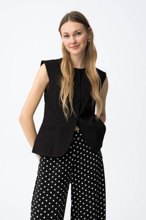 Pepper Black Waistcoat