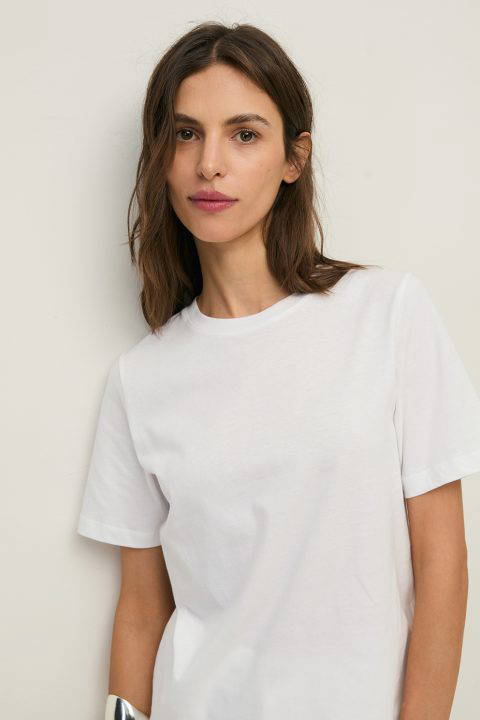 Basic Round Neck White T Shirt