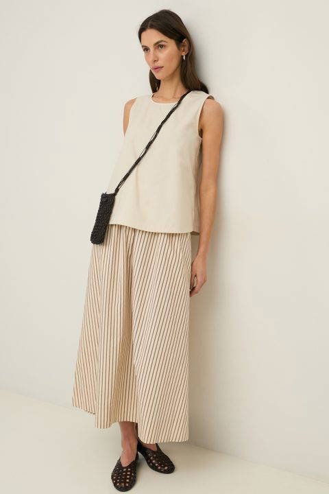 Poplin Stripe Cotton Skirt