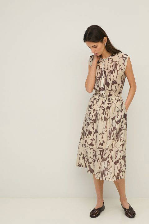 Printed Brown Dress