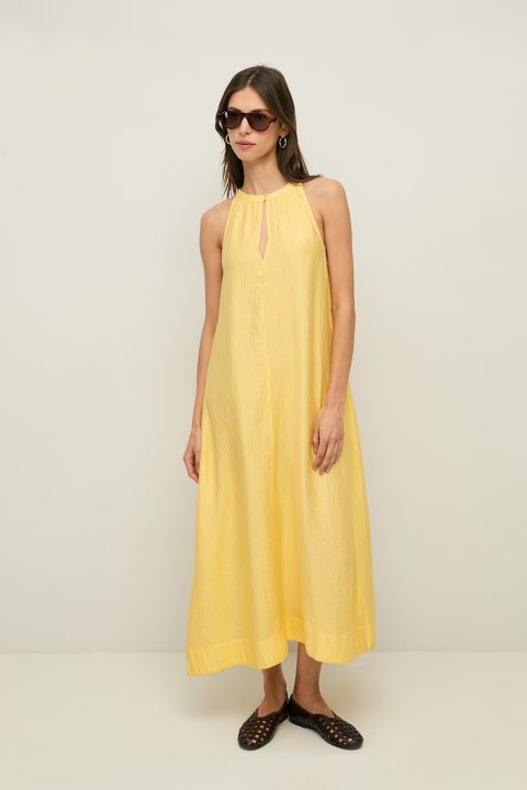 Tammy Yellow Halter Neck Dress