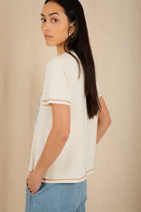 Boyfriend Ecru T-Shirt - Image 5