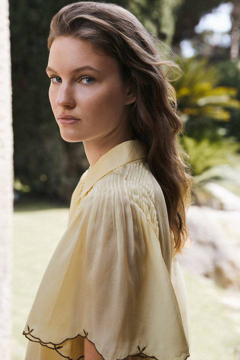 Romantic Embroidered Vanilla Blouse