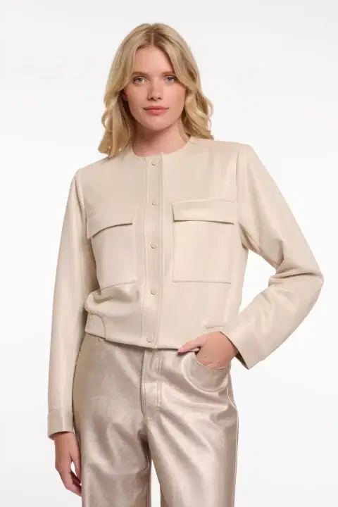 Hevi Gold Metallic Bomber Jacket