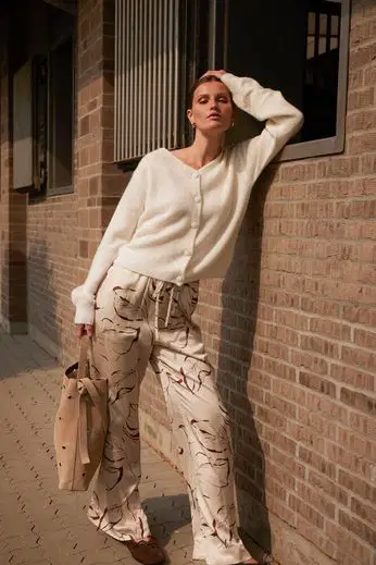 Clero Flared Printed Trousers