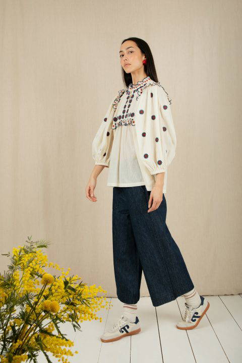 Rosa Ecru & Navy Top