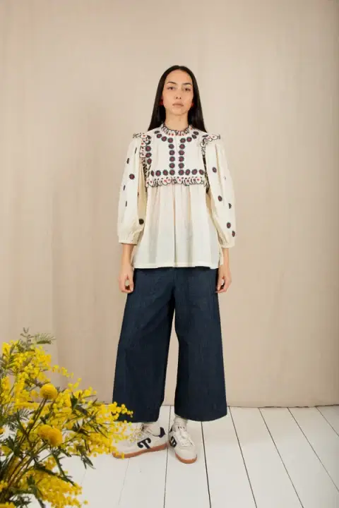 Rosa Ecru & Navy Top