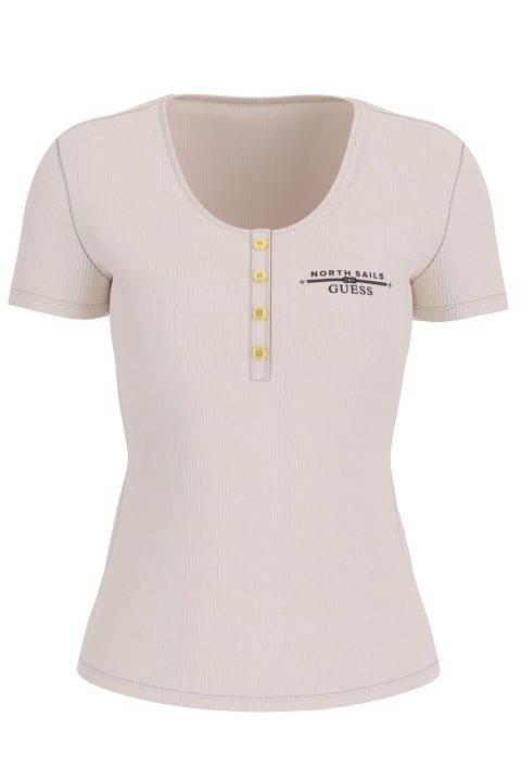 North Cream Rib T-Shirt