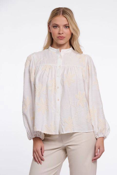 Zilan Snow White Embroidered Blouse