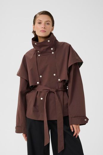 Dana Brown Short Trench Jacket