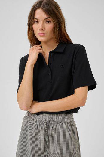 Helle Black Polo Top