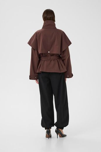 Dana Brown Short Trench Jacket - Image 3