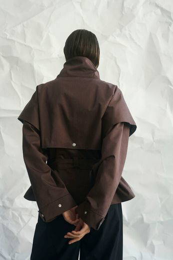 Dana Brown Short Trench Jacket - Image 9