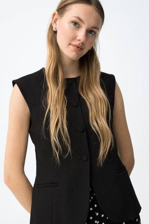 Pepper Black Waistcoat