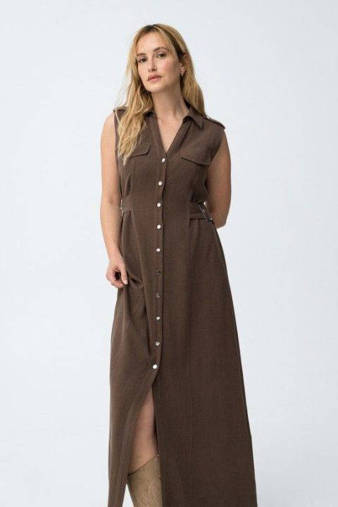 Favo Chocolate Brown Dress